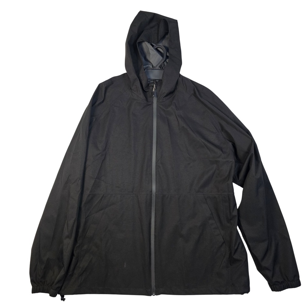 32 Degrees Cool Unisex Black Hooded Windbreaker Jacket Full Zip Men L Women XL